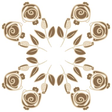 Soyut basit güller ile dikişsiz desen