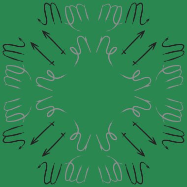 Soyut basit kaligrafi dikişsiz desen