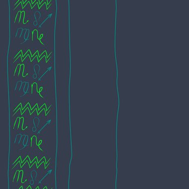 Soyut basit kaligrafi ve dalgaların kusursuz deseni