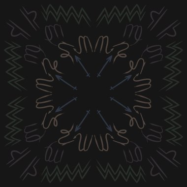 Soyut basit kaligrafi ve okların kusursuz deseni