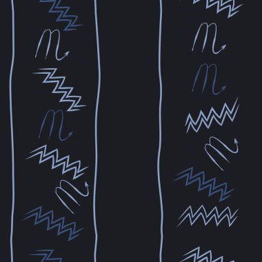 Soyut basit kaligrafi dikişsiz desen