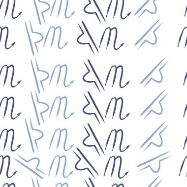 Burçlar, karalamalar, akrep, terazi, kopya alanı deseni. 