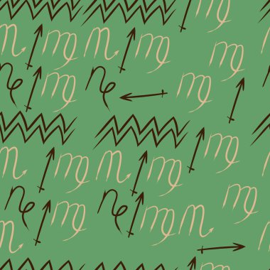 Soyut basit kaligrafi dikişsiz desen