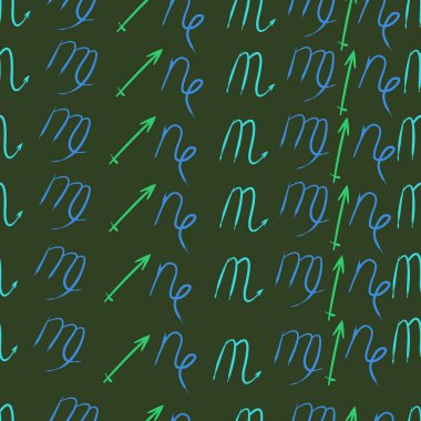 Soyut basit kaligrafi dikişsiz desen