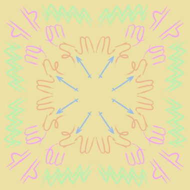 Soyut basit kaligrafi dikişsiz desen