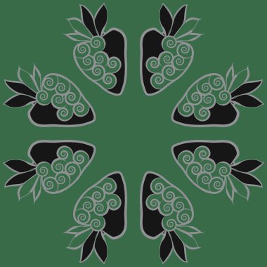 Soyut basit çilek Dikişsiz desen 