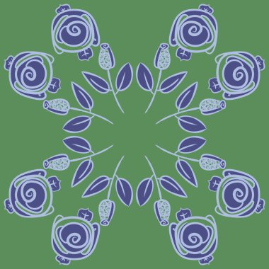 Soyut basit güller ile dikişsiz desen