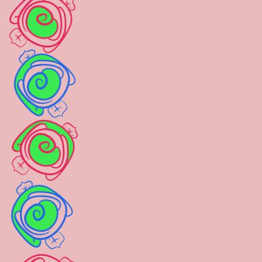 Dikişsiz soyut renkli çiçek deseni