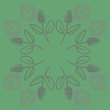 Çiçek motifi, karalamalar, stamens, yapraklar, laleler Dikişsiz desen.