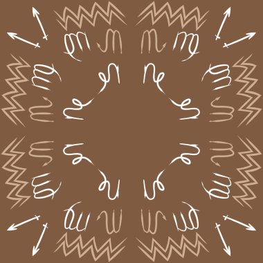 Soyut basit kaligrafi dikişsiz desen