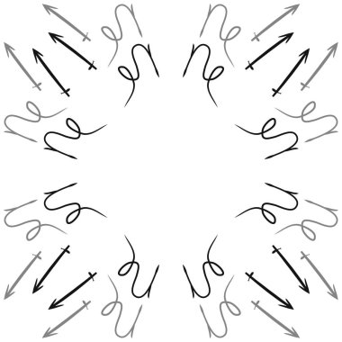 Soyut basit kaligrafi ve okların kusursuz deseni