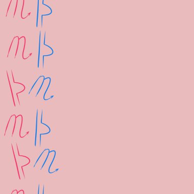 Burçlar, karalamalar, akrep, terazi, kopya alanı deseni. 