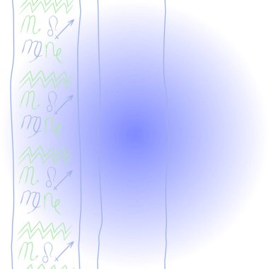 Soyut basit kaligrafi ve dalgaların kusursuz deseni