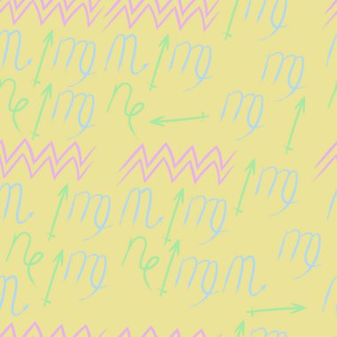 Soyut basit kaligrafi dikişsiz desen