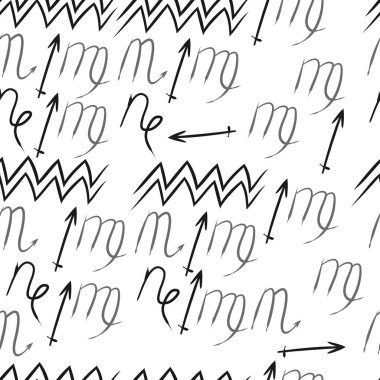 Soyut basit kaligrafi dikişsiz desen