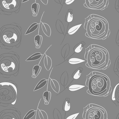 Soyut basit gül çiçeklerdikişsiz desen