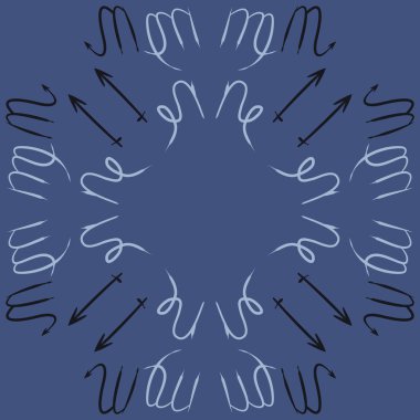 Soyut basit kaligrafi dikişsiz desen