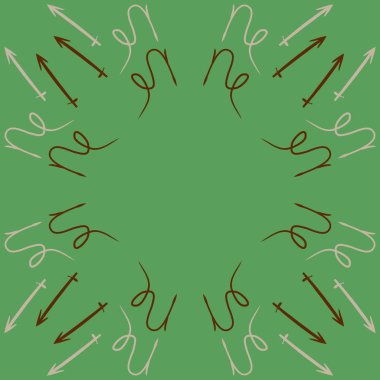 Soyut basit kaligrafi ve okların kusursuz deseni