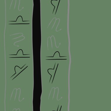 Soyut basit kaligrafi dikişsiz desen