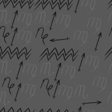 Soyut basit kaligrafi dikişsiz desen