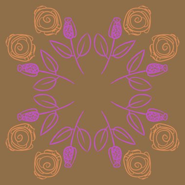 Çiçek motifi, karalamalar, stamens, yapraklar, laleler Dikişsiz desen.