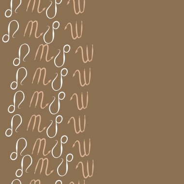 Soyut basit kaligrafi dikişsiz desen