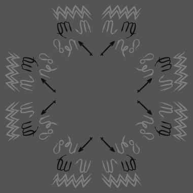 Soyut basit kaligrafi ve okların kusursuz deseni