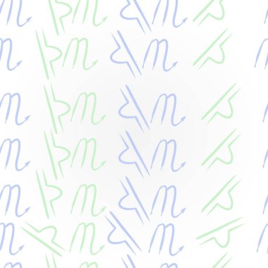 Burçlar, karalamalar, akrep, terazi, kopya alanı deseni. 