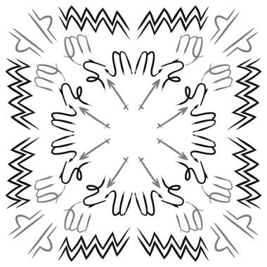 Soyut basit kaligrafi ve okların kusursuz deseni