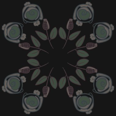 Soyut basit güller ile dikişsiz desen