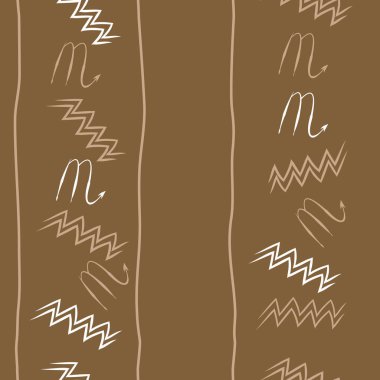 Soyut basit kaligrafi dikişsiz desen