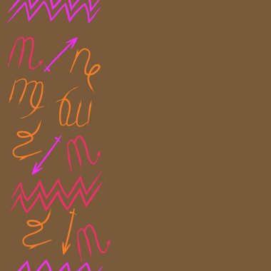 Soyut basit kaligrafi dikişsiz desen