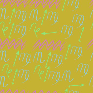 Soyut basit kaligrafi dikişsiz desen