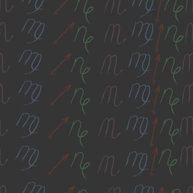 Soyut basit kaligrafi dikişsiz desen