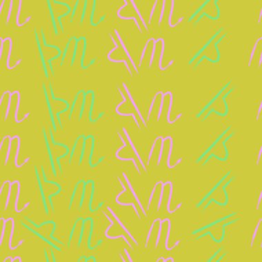 Burçlar, karalamalar, akrep, terazi, kopya alanı deseni. 