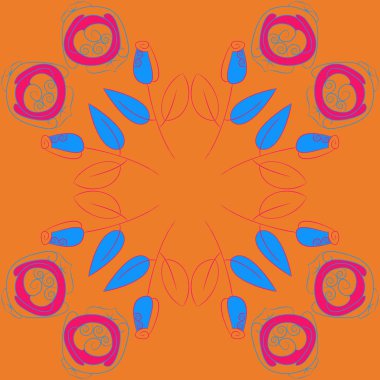 Soyut basit çiçeklerin kusursuz deseni