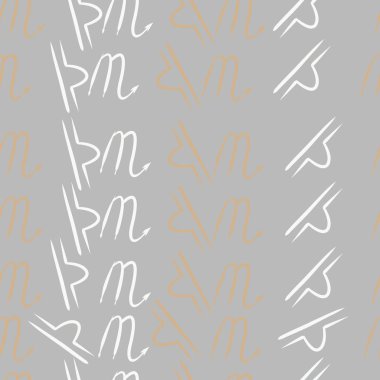 Burçlar, karalamalar, akrep, terazi, kopya alanı deseni. 