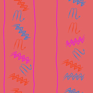 Soyut basit kaligrafi dikişsiz desen