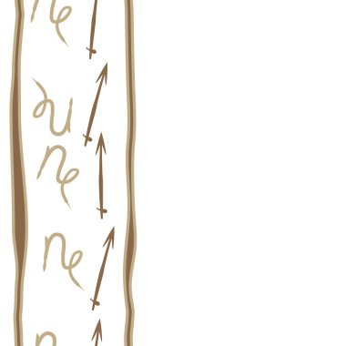 Soyut basit okve kaligrafi dikişsiz desen