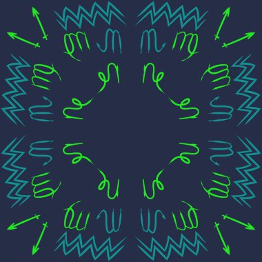 Soyut basit kaligrafi dikişsiz desen