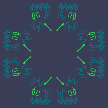 Soyut basit kaligrafi ve okların kusursuz deseni