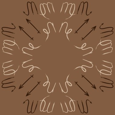 Soyut basit kaligrafi dikişsiz desen