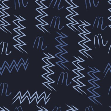 Soyut basit kaligrafi dikişsiz desen