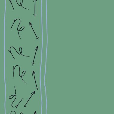 Soyut basit kaligrafi dikişsiz desen