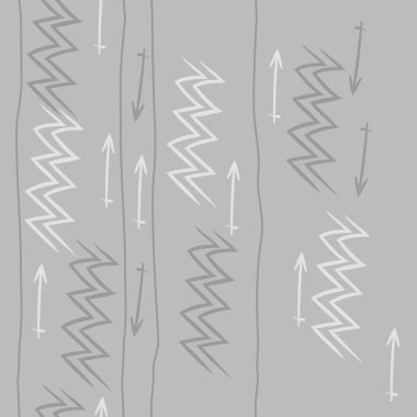 Zodyak işaretleri, doodles, nesne, İkizler, kova, çizgili, nokta, kopya alanı Dikişsiz dikey desen. Vektör çizimi