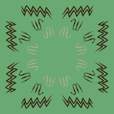 Soyut basit kaligrafi dikişsiz desen