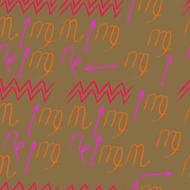 Soyut basit kaligrafi dikişsiz desen