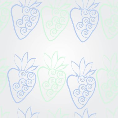 Çilekli kusursuz desen, vektör illüstrasyonu