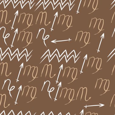 Soyut basit kaligrafi dikişsiz desen