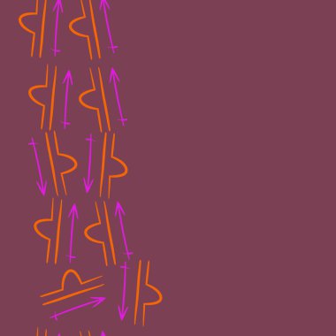 Soyut basit kaligrafi dikişsiz desen